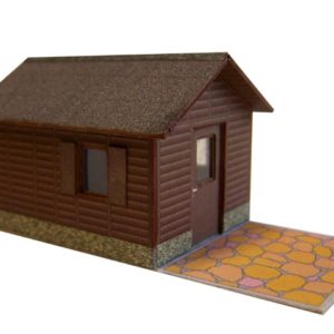 07-01-4-H0 - Gartenlaube - Satteldach - Holz dunkel