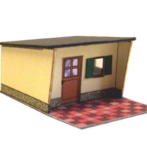 07-02-2-H0  - Gartenlaube - Pultdach - Putz gelb