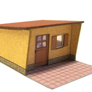 07-02-3-H0  - Gartenlaube - Pultdach - Putz ocker
