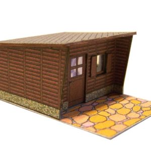 07-02-4-H0 - Gartenlaube - Pultdach - Holz dunkel