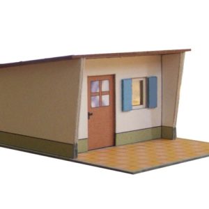 07-02-1-N  - Gartenlaube - Pultdach - Putz weiß