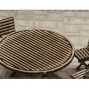 MW-01-27 - runder Gartentisch mit 6 Stühlen