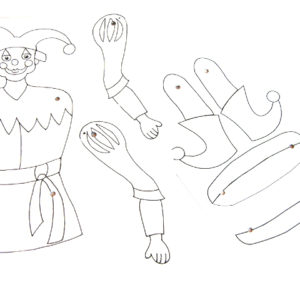 Hampelmann - Harlekin farblos